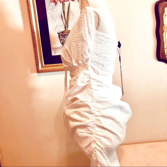 PRETTY LITTLE THING WHITE HALTER TOP SUNDRESS - Picture 8 of 10